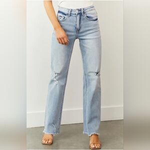 Vervet By Flying Monkey High Rise Light Wash 90's Wide Leg Dad Jeans Allie New